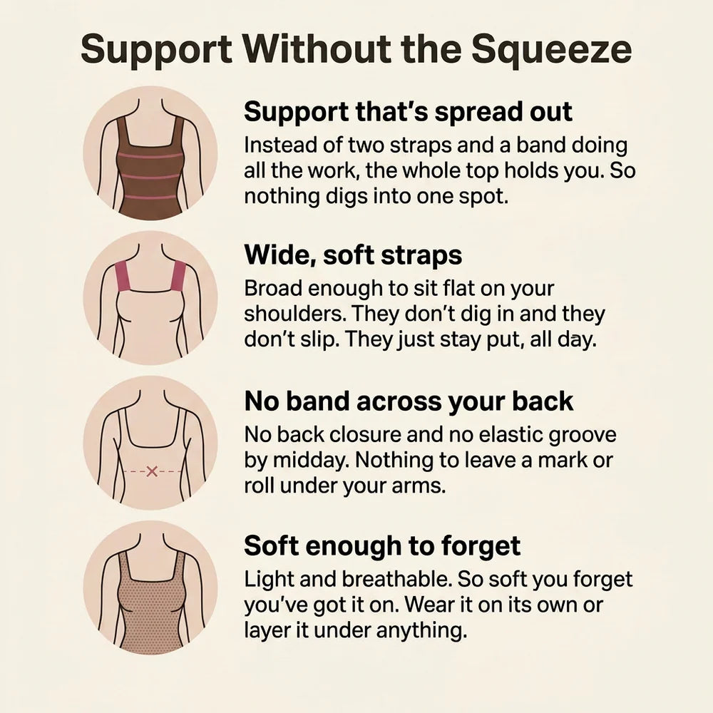 Mae's Tanks Built-In Bra Comfort Shaper Tank